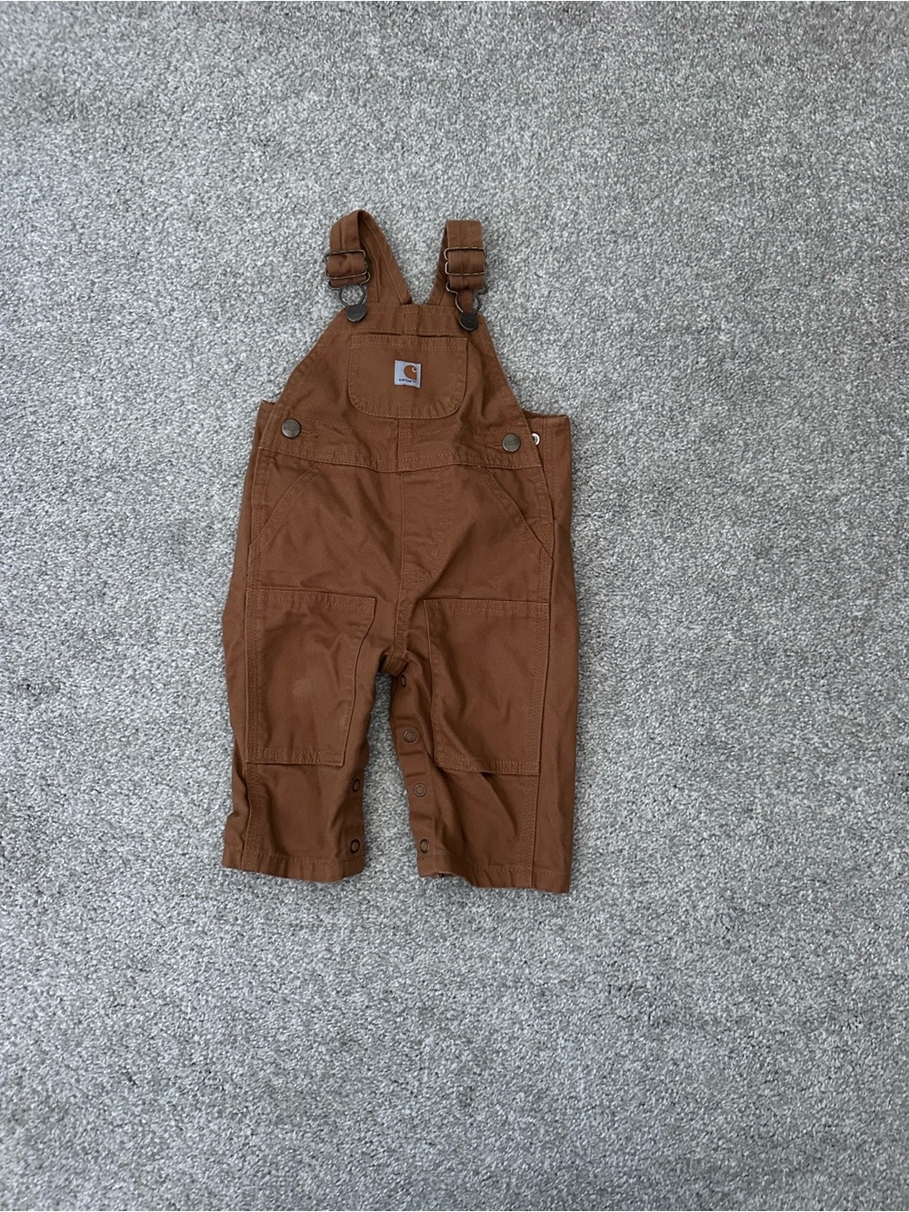 Carhartt Baby Rust Brown Overalls with Front Pocket